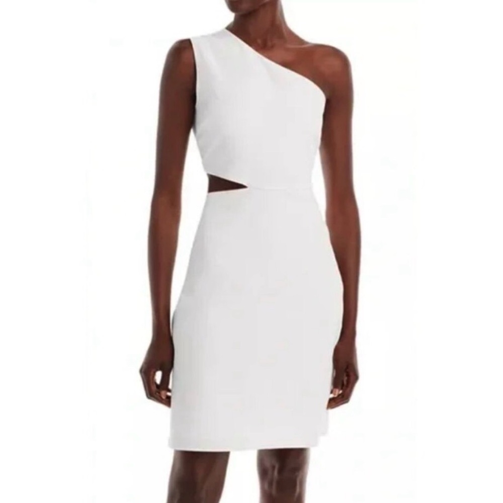 Sam Edelman Dress Chic Cutout White One-Shoulder Size 8